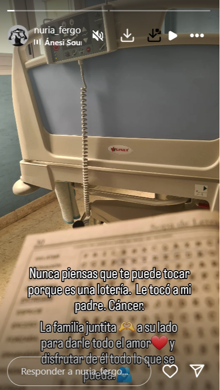 Nuria Fergó comunica que su padre padece cáncer