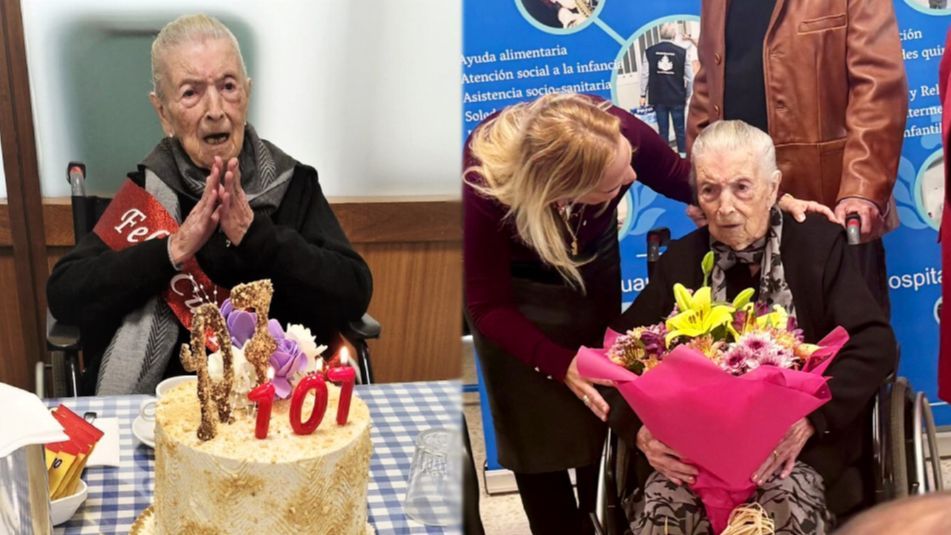 Paquita ha celebrado su 107 años en su residencia rodeadada de amigos y familiares