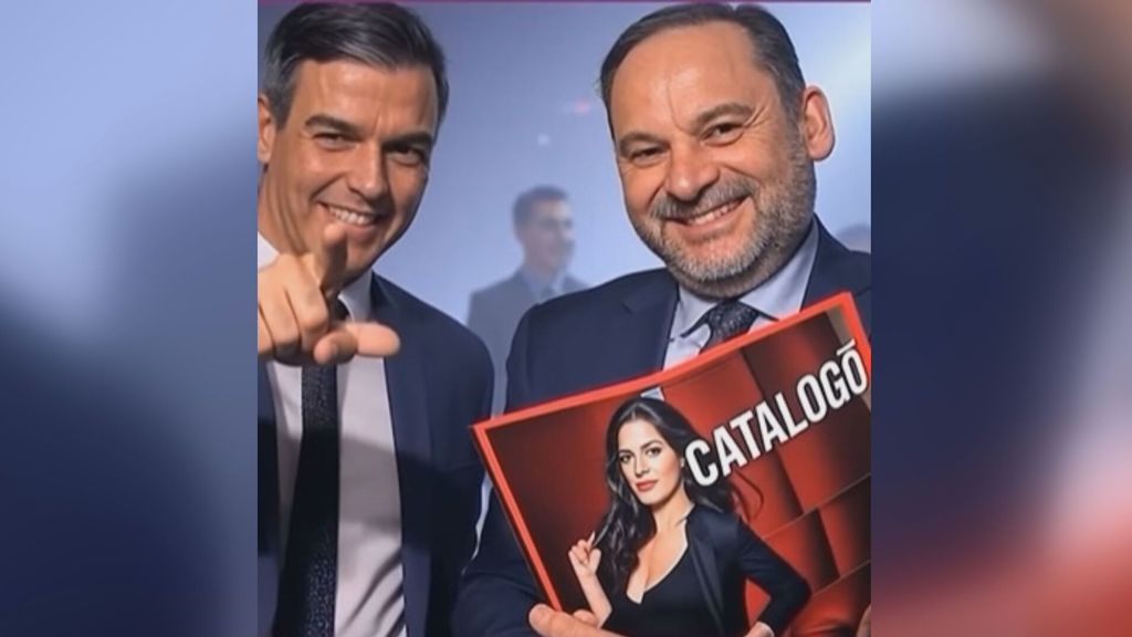 Imagen generada a través de Inteligencia Artificial (IA) por el Partido Popular en la que figuran Pedro Sánchez y José Luis Ábalos