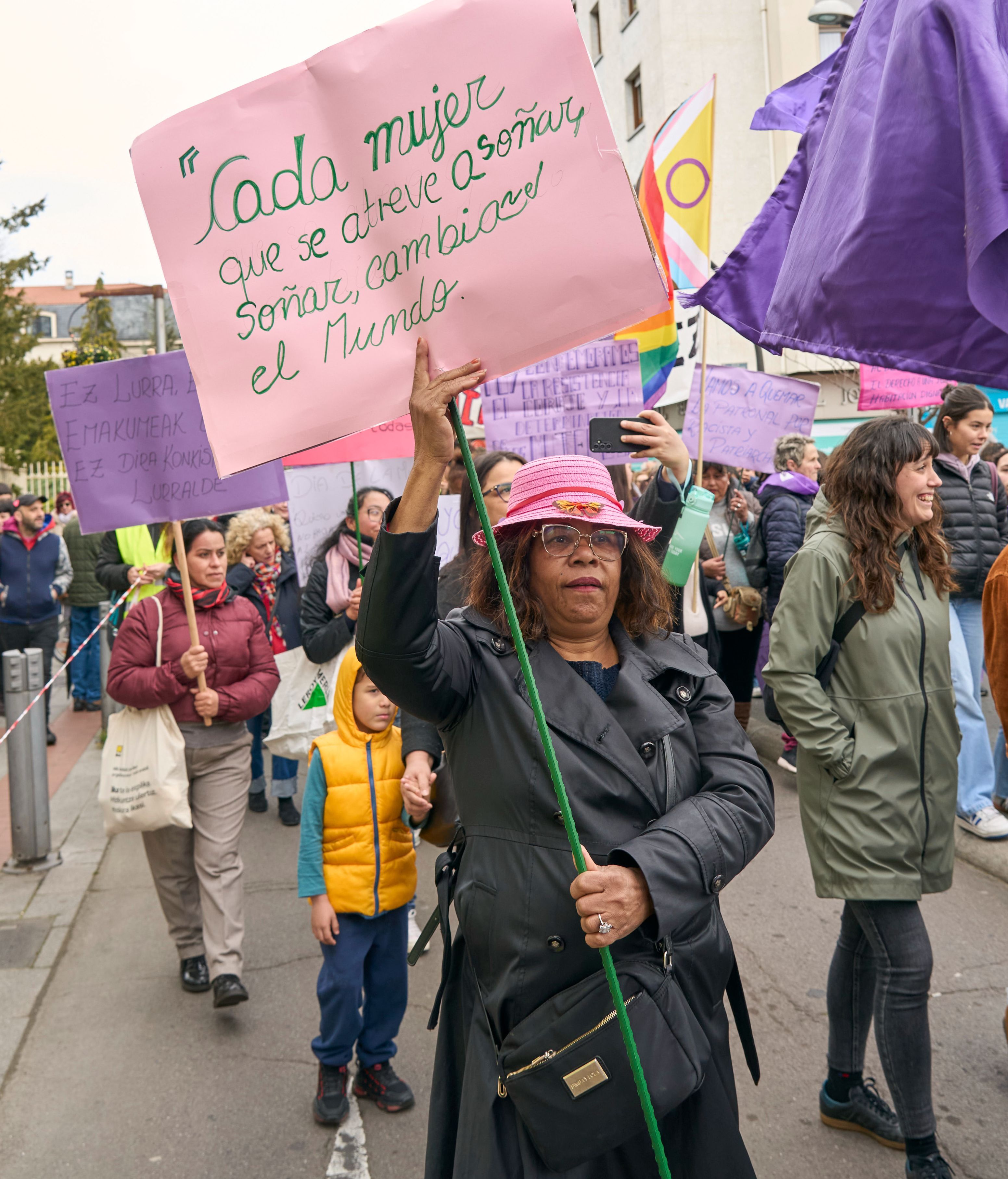 La marcha, bajo el lema "Faxismoaren kontra ausardia eta aliantza feministak" (Contra el fascismo, valentía y alianzas feministas). 