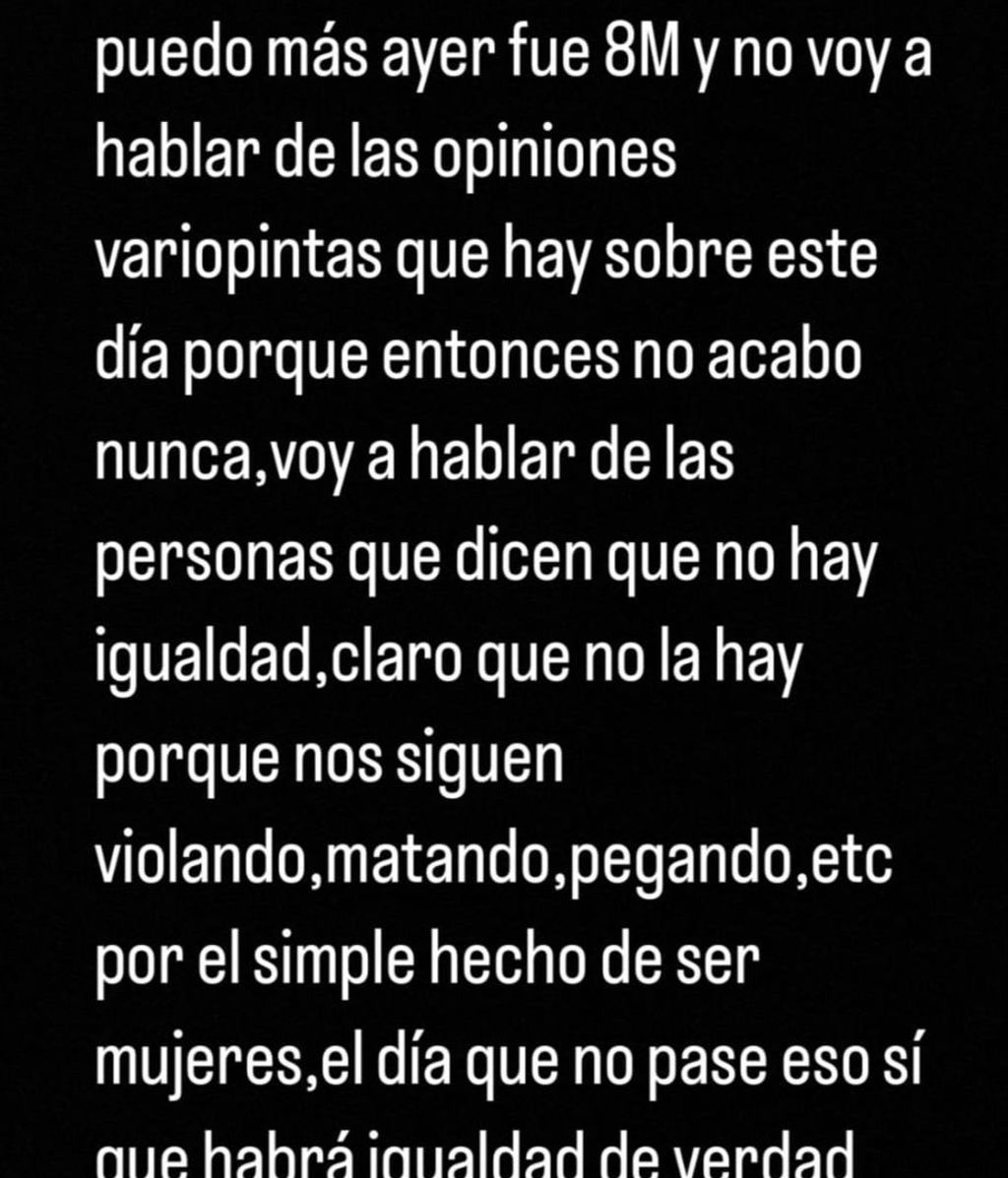 La reflexión de Carla Vigo tras el 8M