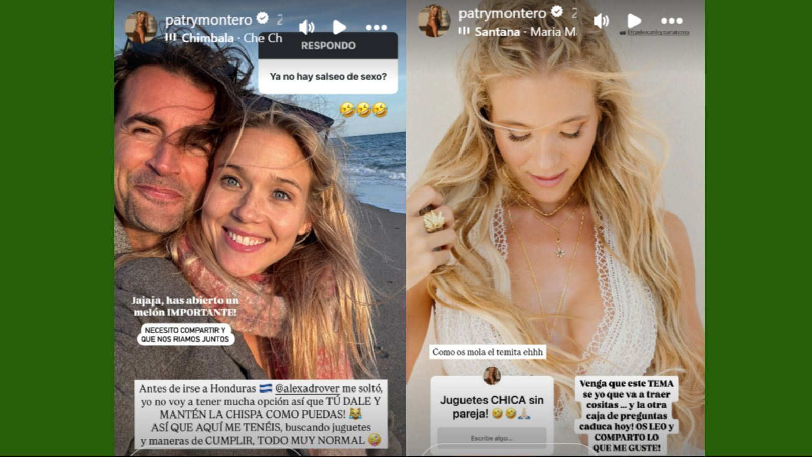 Patry Montero destapa la conversación sobre sexo que tuvo con Álex Adrover