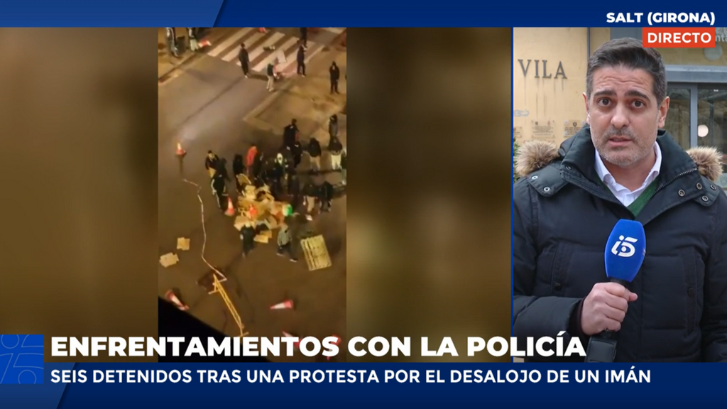 Noche de disturbios y ataques a los Mossos tras el desalojo de un imán de una vivienda en Salt