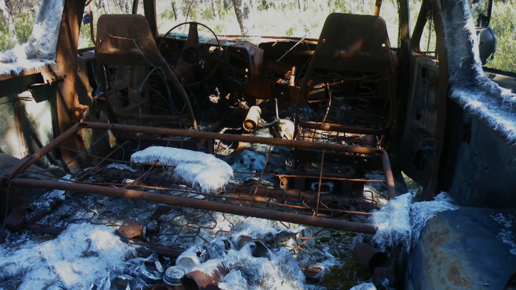 El coche de Martin calcinado