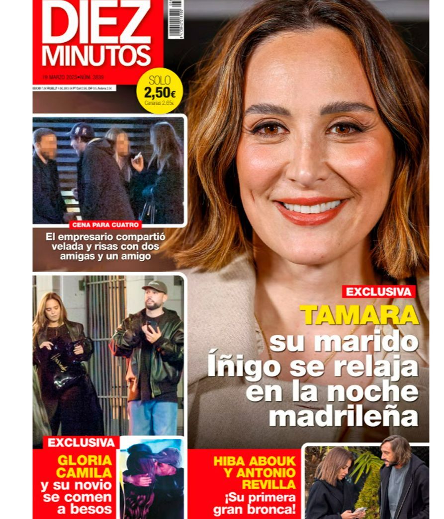 Hiba Abouk y Antonio Revilla en la portada de la revista 'Diez Minutos'