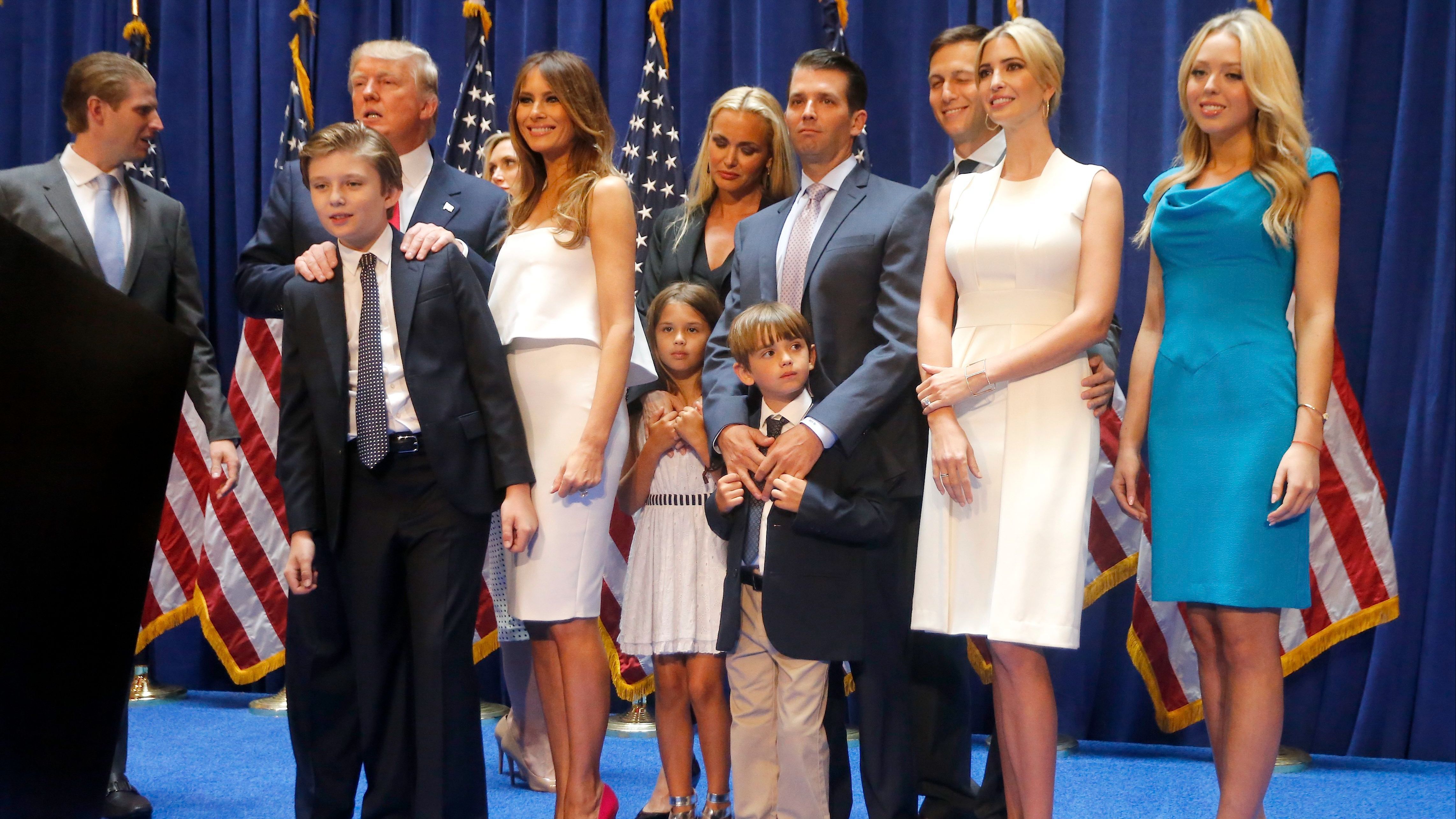 Donald Trump junto a su familia y Vanessa Trump, en una imagen de archivo.