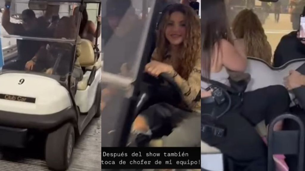 Shakira conduciendo un buggy después de su concierto en México