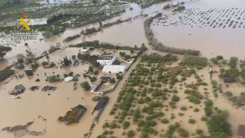 Así está el río Guadalhorce tras el paso de la borrasca Laurence por Andalucía
