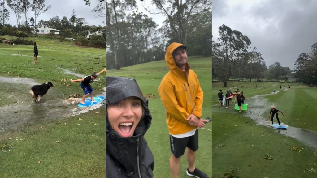 El divertido plan de la familia de Elsa Pataky bajo la lluvia