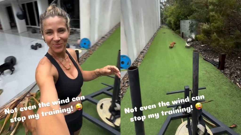 Elsa Pataky sale a hacer ejercicio pese al mal tiempo