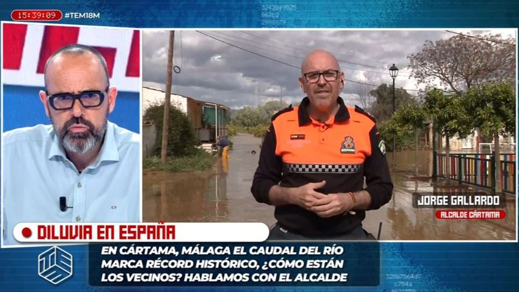 Jorge Gallardo, alcalde de Cártama, tras el desbordamiento del río Guadalhorce: "Al inicio de las inundaciones, la Junta no mandó las alertas"