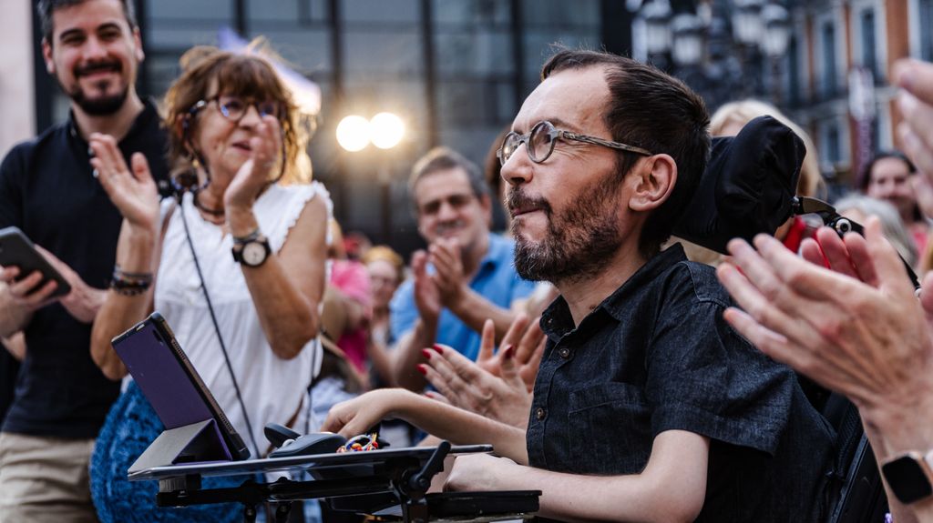 Pablo Echenique en un acto de campaña de Podemos