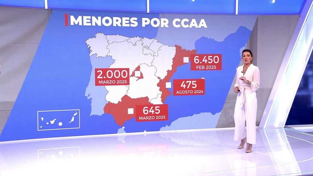 ¿Cuántos menores migrantes no acompañados hay en cada comunidad autónoma?