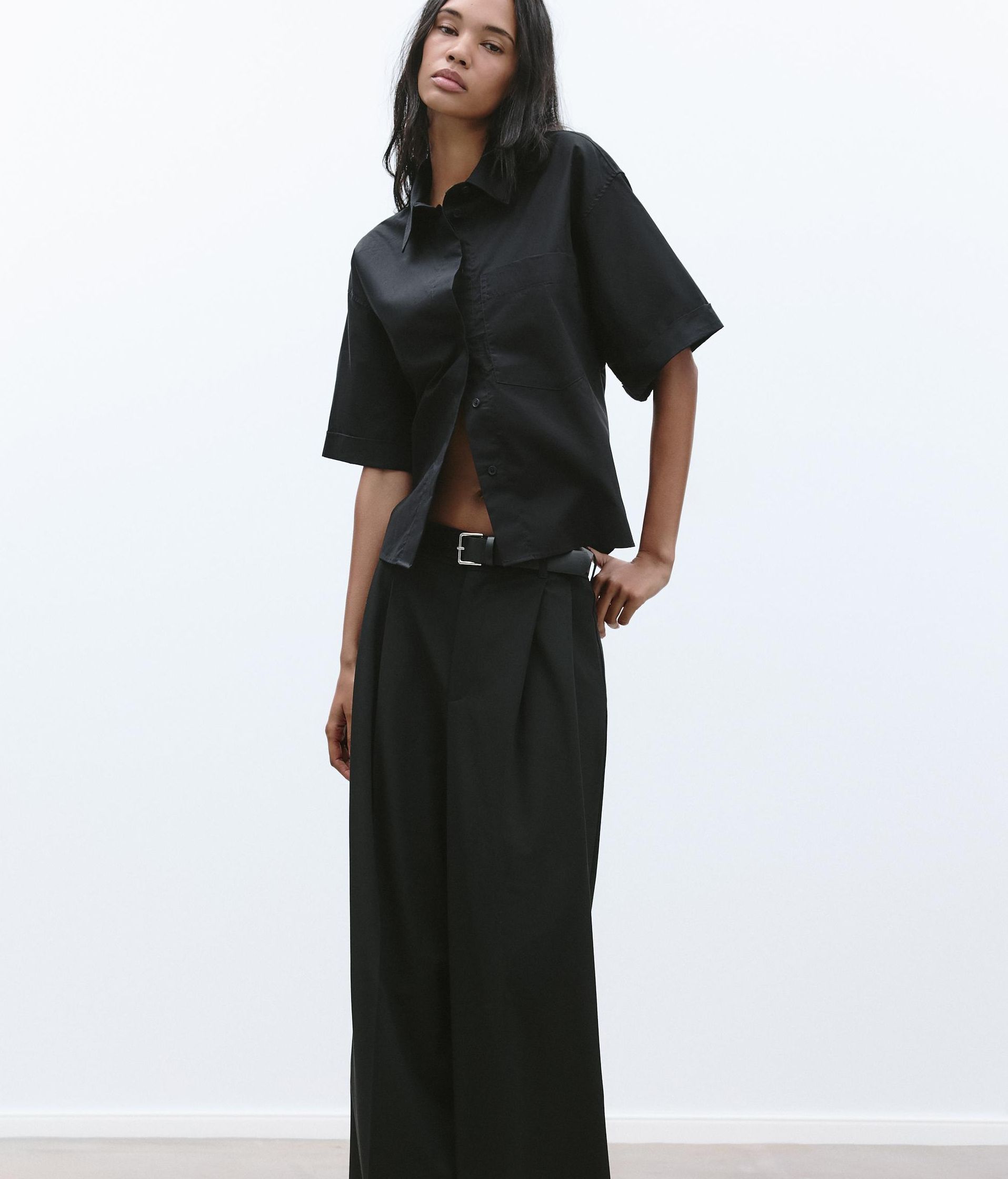 Conjunto en negro de popelín