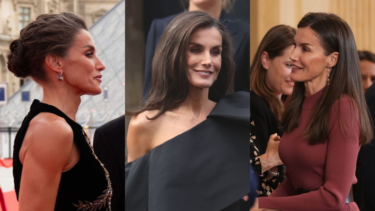 Letizia, con peinados, en un montaje fotográfico