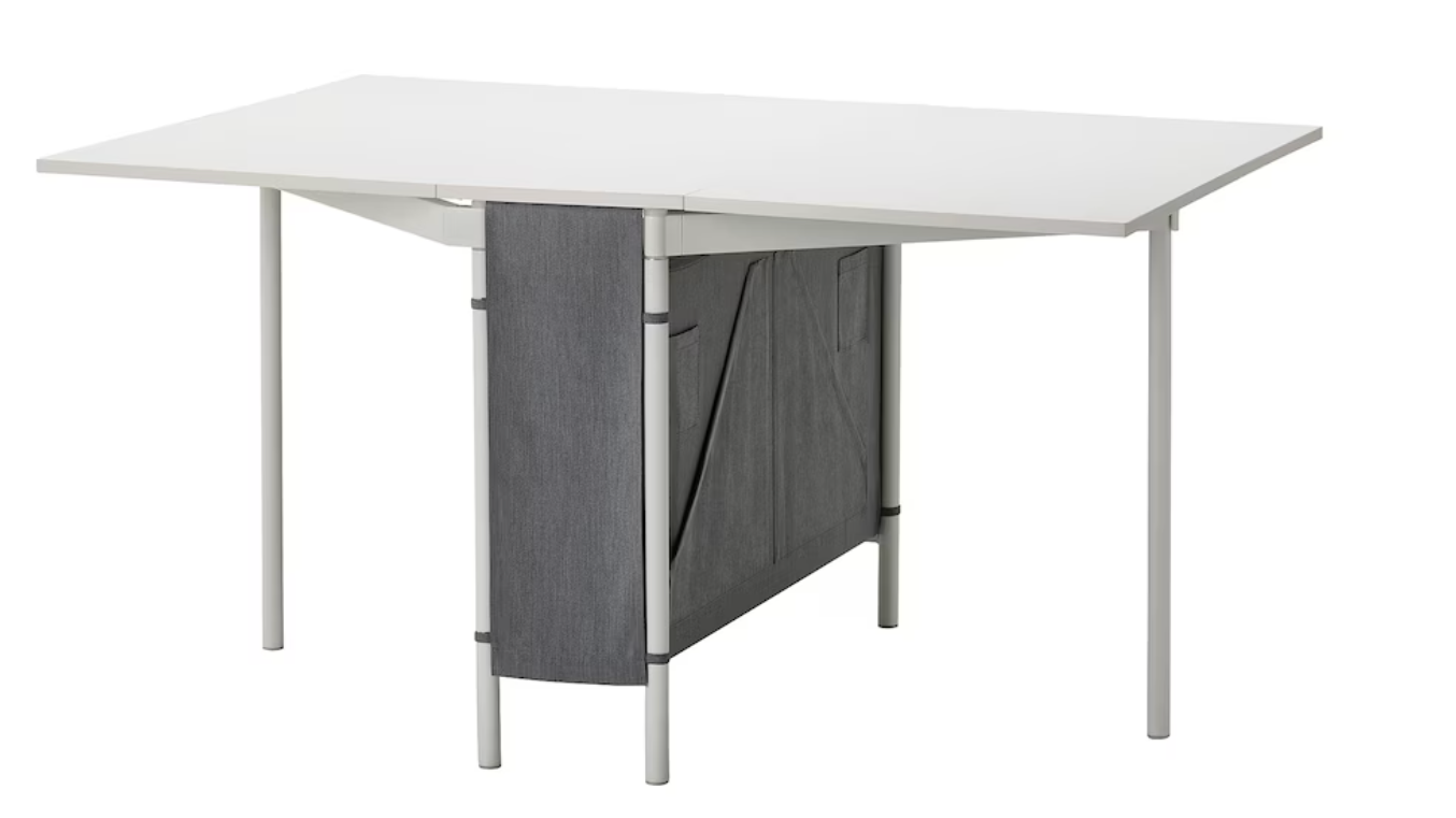 Mesa plegable y con almacenamiento