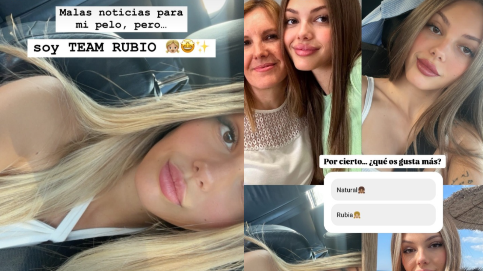 Alba García enseña cómo era su pelo antes de teñirse de rubia