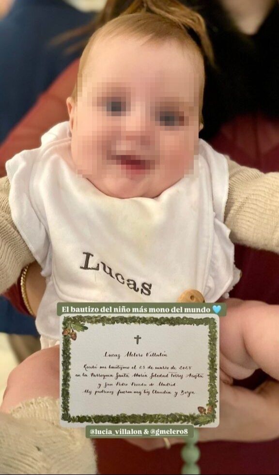 El hijo de Lucía Villalón tras su bautizo
