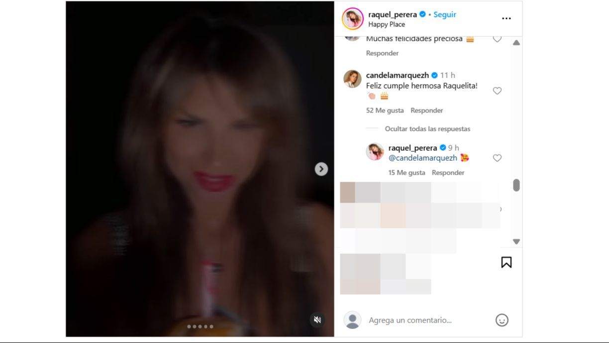 El intercambio de mensajes de Raquel Perera y Candela Márquez