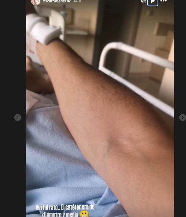 El catéter en el brazo de Óscar Higares