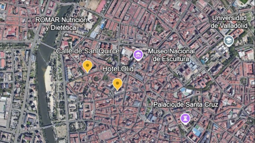 Zona en la que desapareció Alejandro Aranda en Valladolid