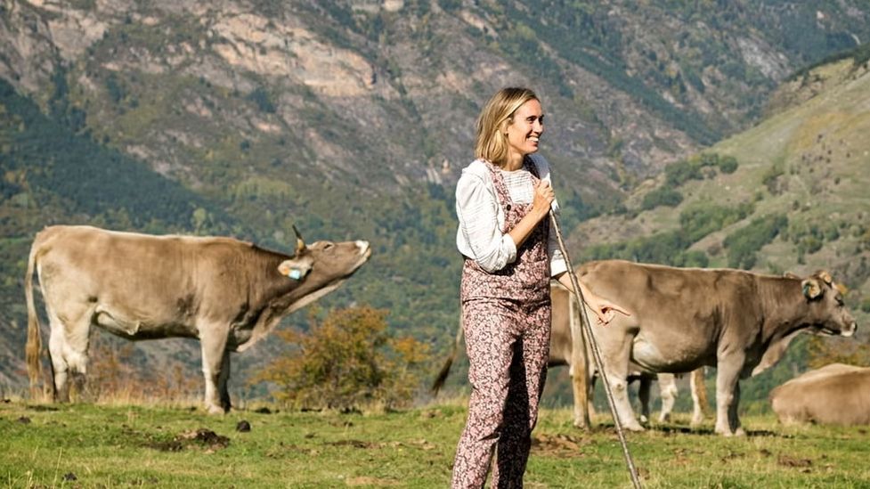 Begoña Pérez, con sus vacas 'felices'