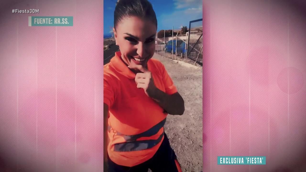 El nuevo trabajo de Yaiza como conductora de grúa