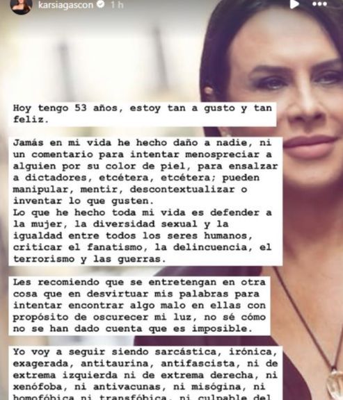 La carta de Karla Sofía Gascón por su cumpleaños