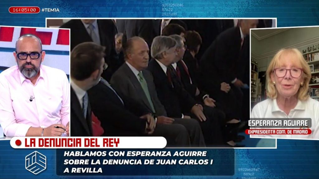 Esperanza Aguirre, tras la demanda del rey Juan Carlos I a Miguel Ángel Revilla: "Creo que es muy poco lo que pide... debería pedir más"