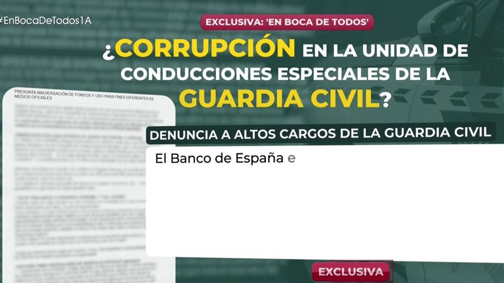 Exclusiva 'En boca de todos' | Una denuncia señala corrupción en la Unidad de Conducciones de la Guardia Civil