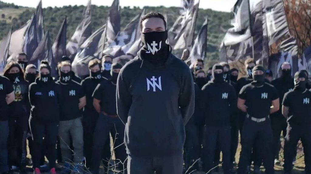 Miembros del Núcleo Nacional en el vídeo difundido por redes donde incitan al odio.