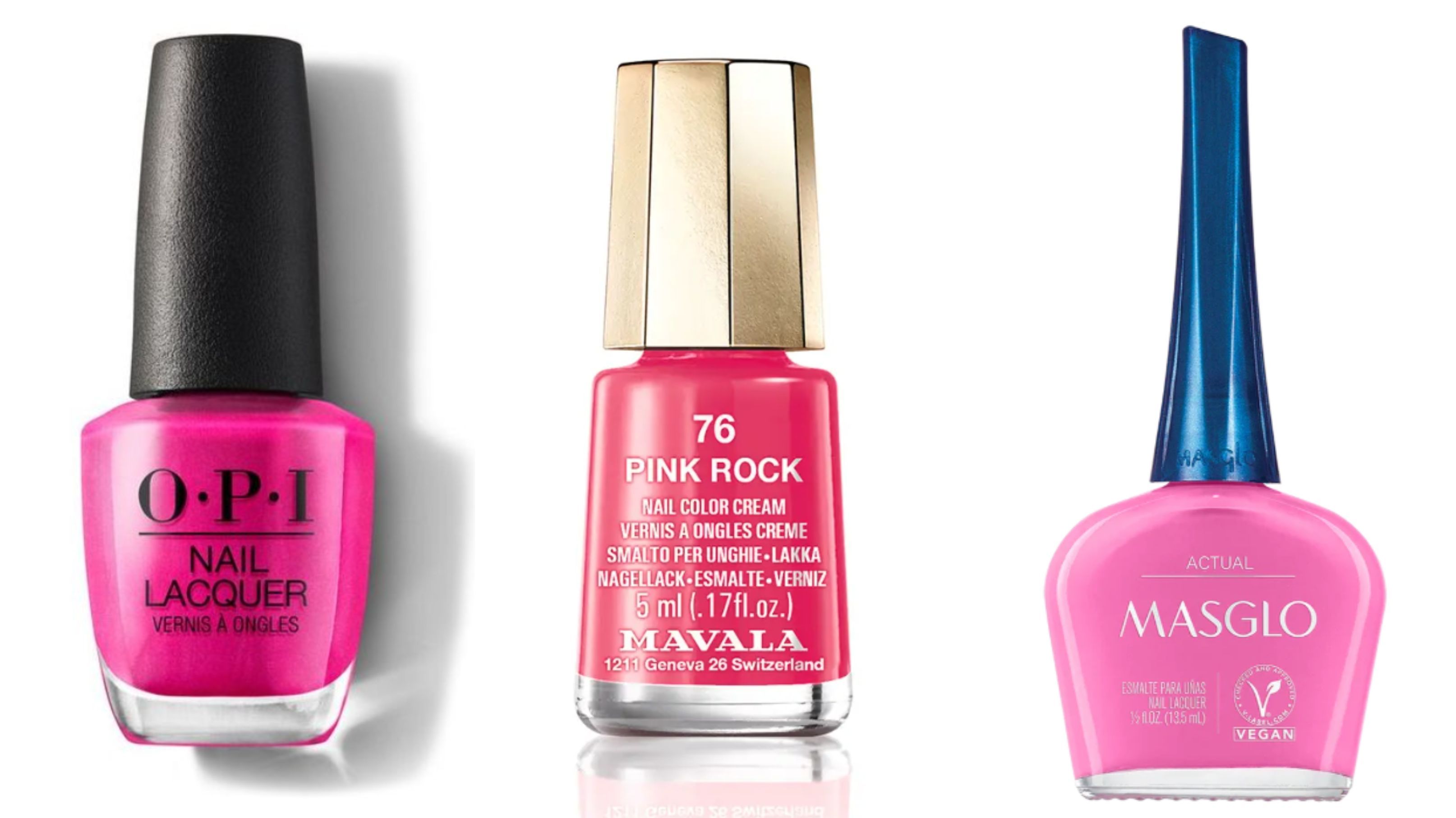 Esmaltes rosas, en un montaje fotográfico
