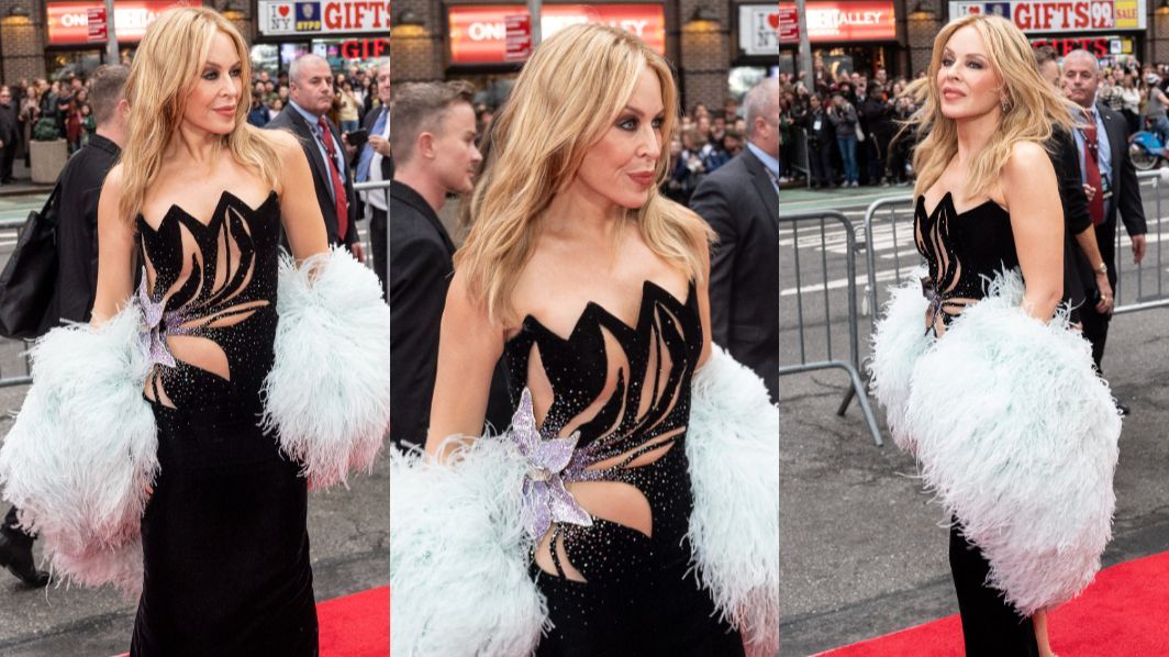 Kylie Minogue en el estreno de 'Buenas noches, y Buena Suerte', en Broadway