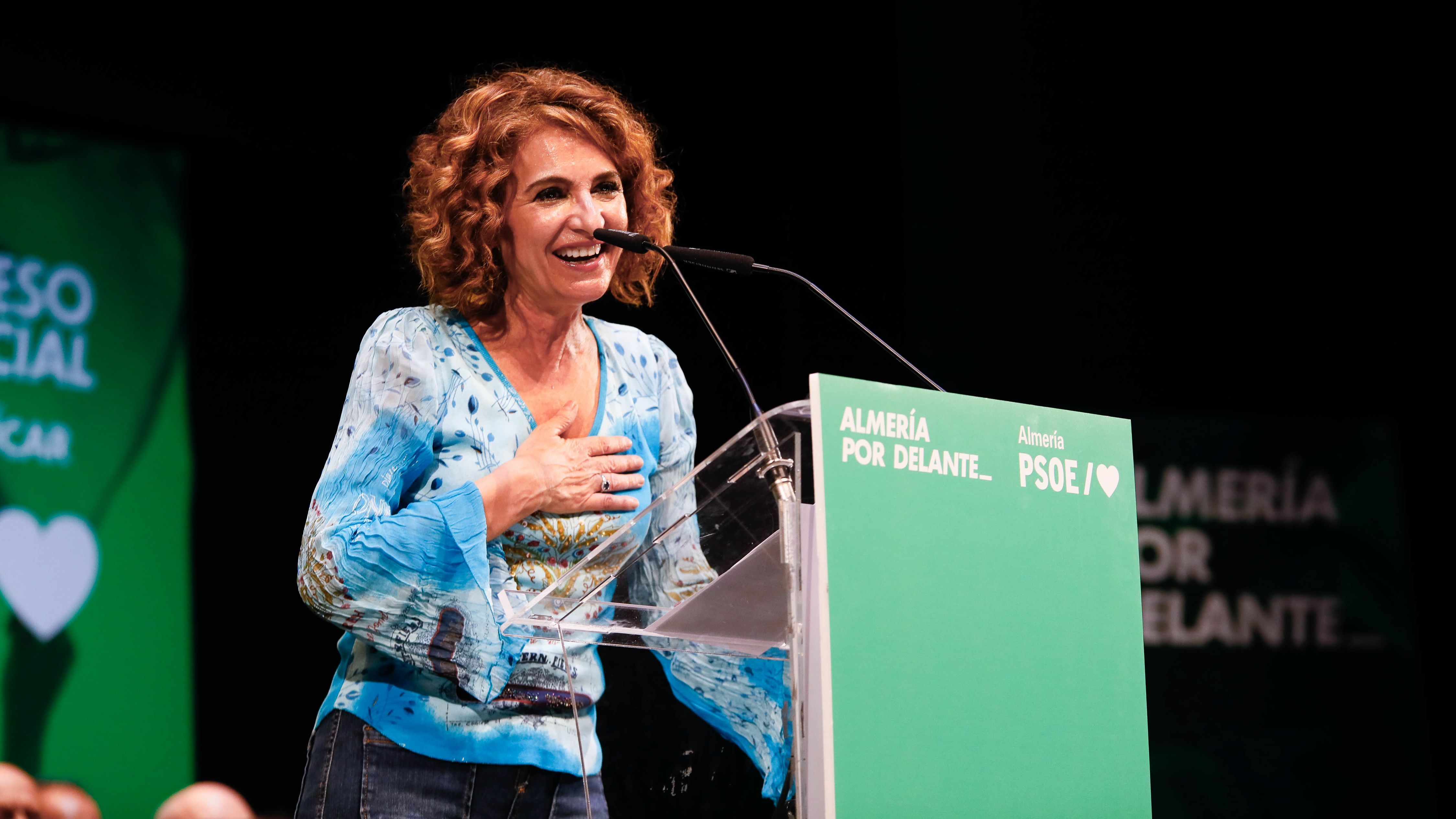 María Jesús Montero durante la celebración del Congreso Provincial del PSOE de Almería en Vícar
