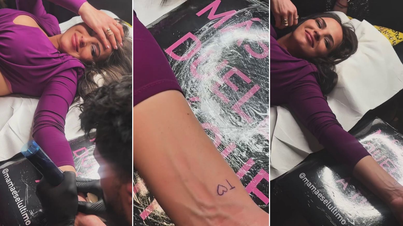 Marta Peñate enseña el tatuaje que se ha hecho por Tony Spina