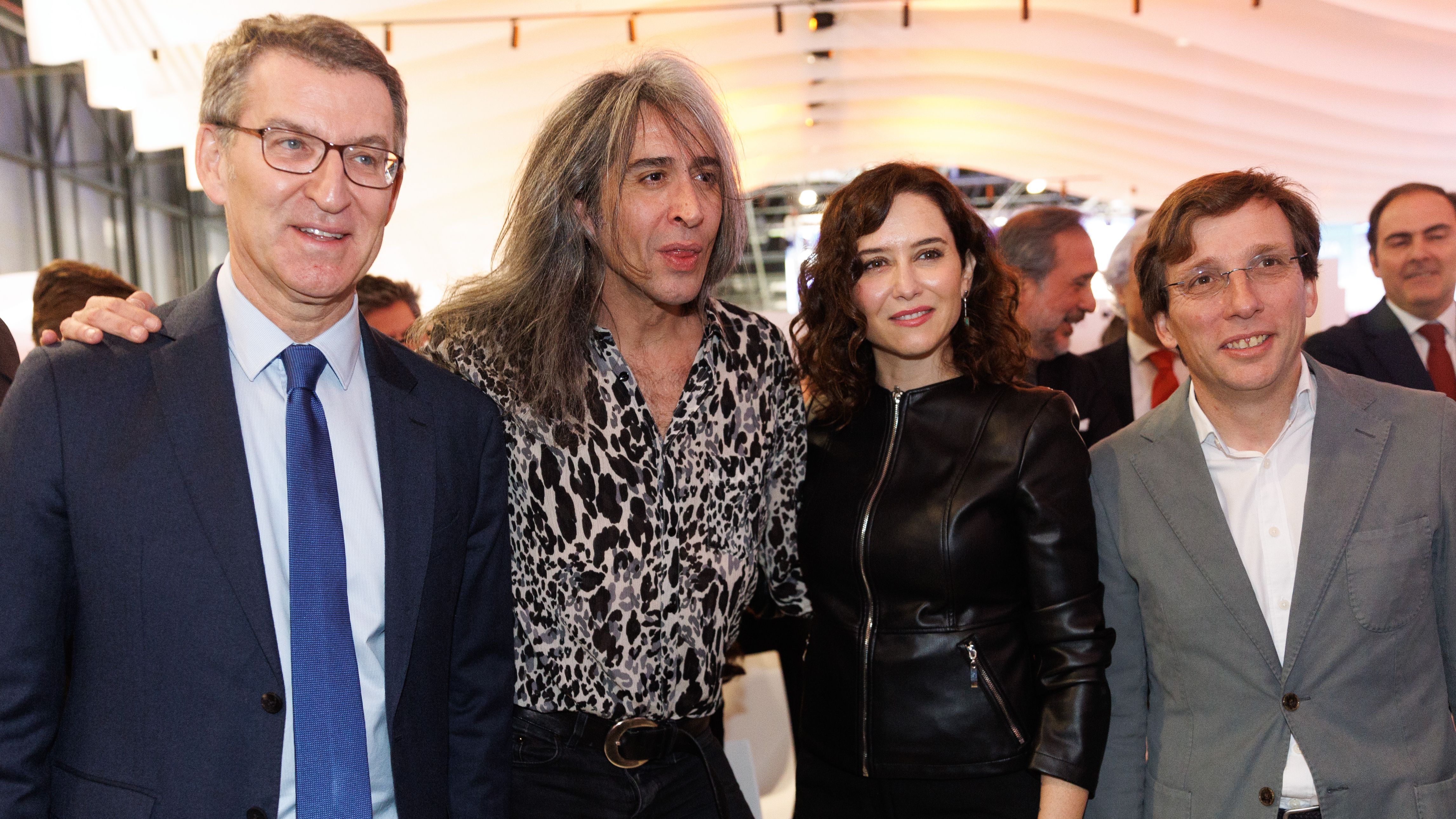 Alberto Núñez Feijóo, Mario Vaquerizo, Isabel Díaz Ayuso y José Luis Martínez-Almeida, en 2023.