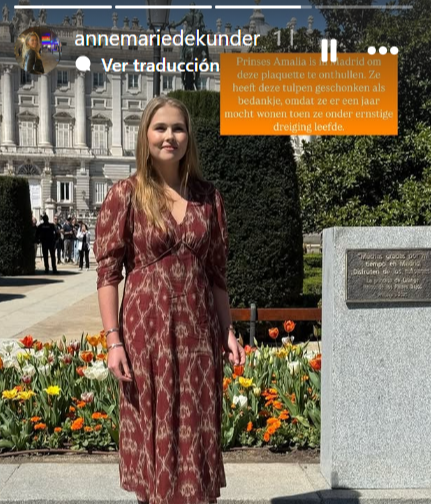 La princesa Amalia, en la plaza de Oriente, Madrid