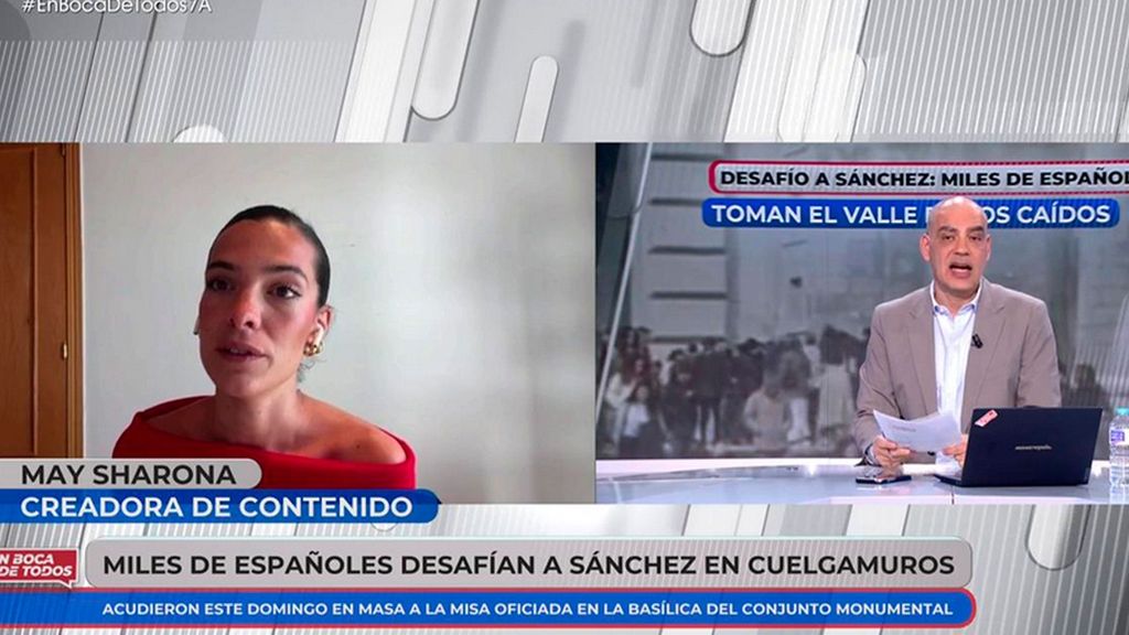 May Sharona, influencer católica, reta a Nacho Abad en directo: “¿Has ido al Valle de los Caídos alguna vez?”