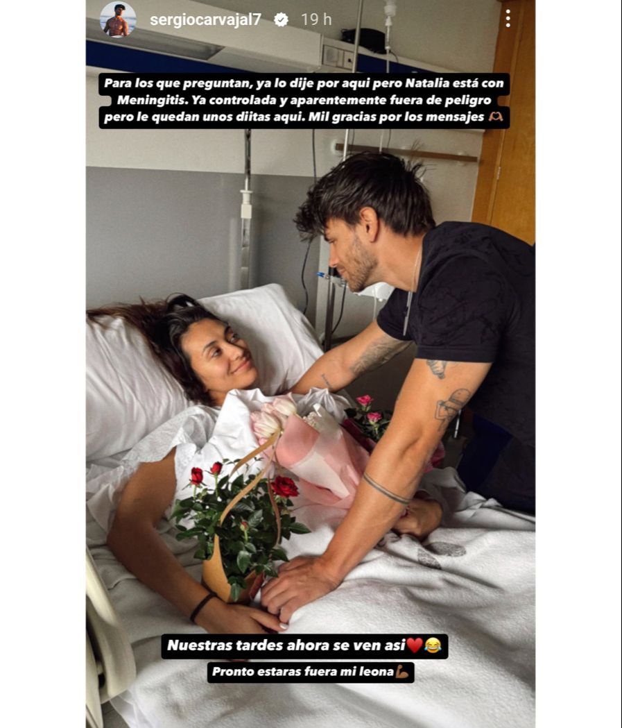 Sergio Carvajal no se separa de su novia Natalia García Timofeeva que está ingresada con meningitis