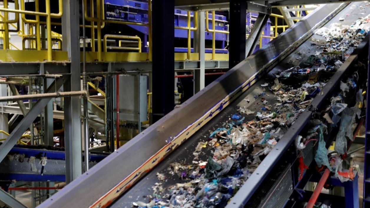 Vista del interior de la planta de gestión de residuos