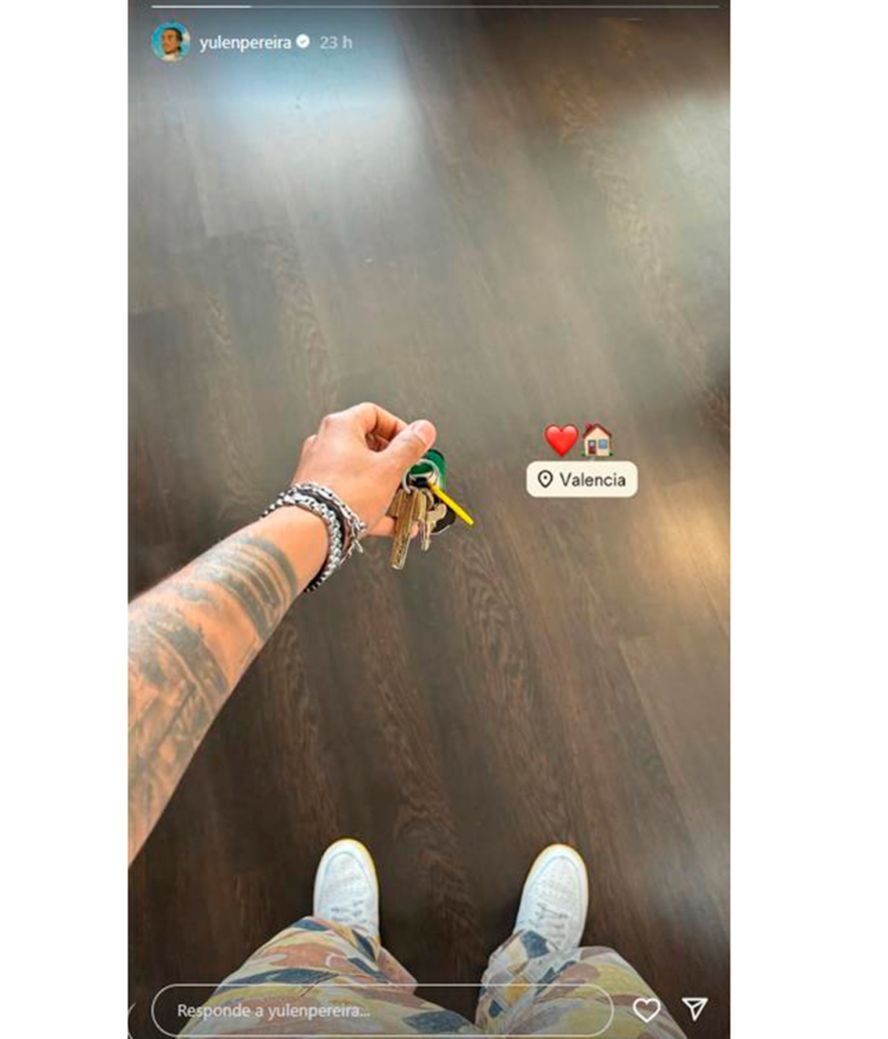 Yulen Pereira comparte una foto de su nueva casa de Valencia