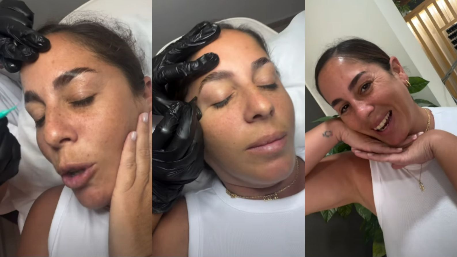 Anabel Pantoja muestra el resultado de sus nuevas cejas