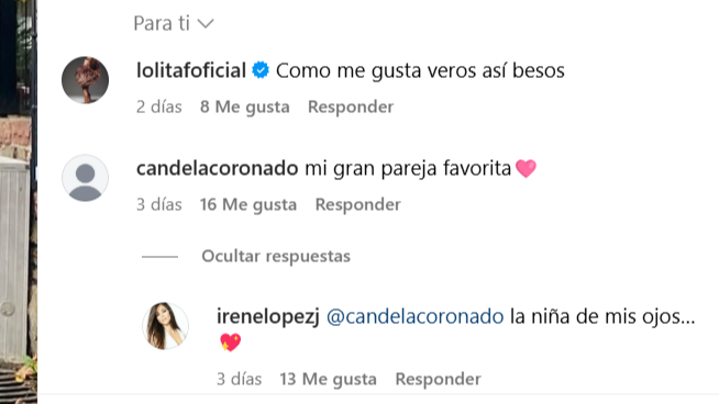 Candela Coronado reacciona a la foto de su padre, José Coronado, con su novia Irene López