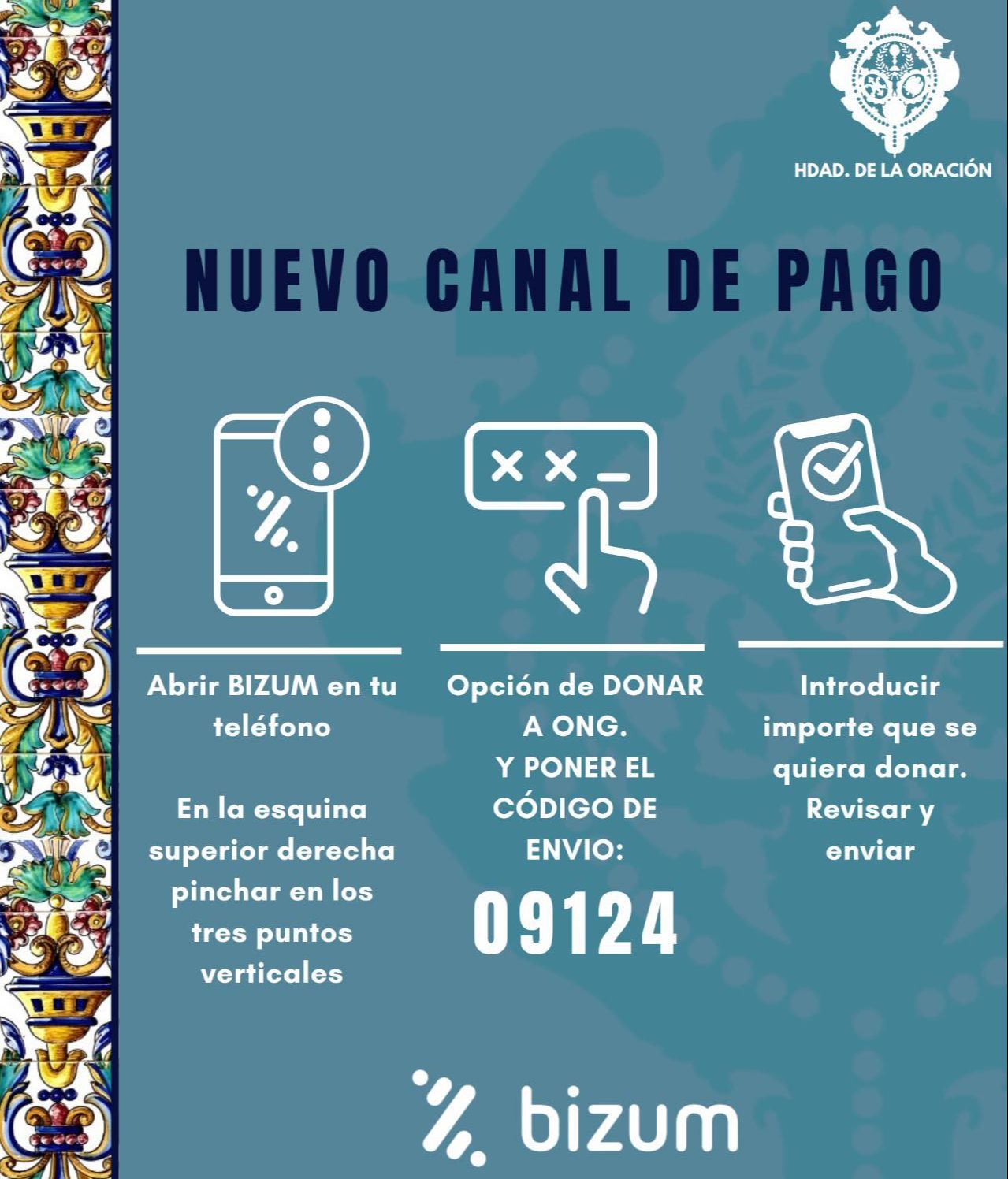 Cartel elaborado por la Hermandad de la Oración en el Huerto para la recaudación de fondos