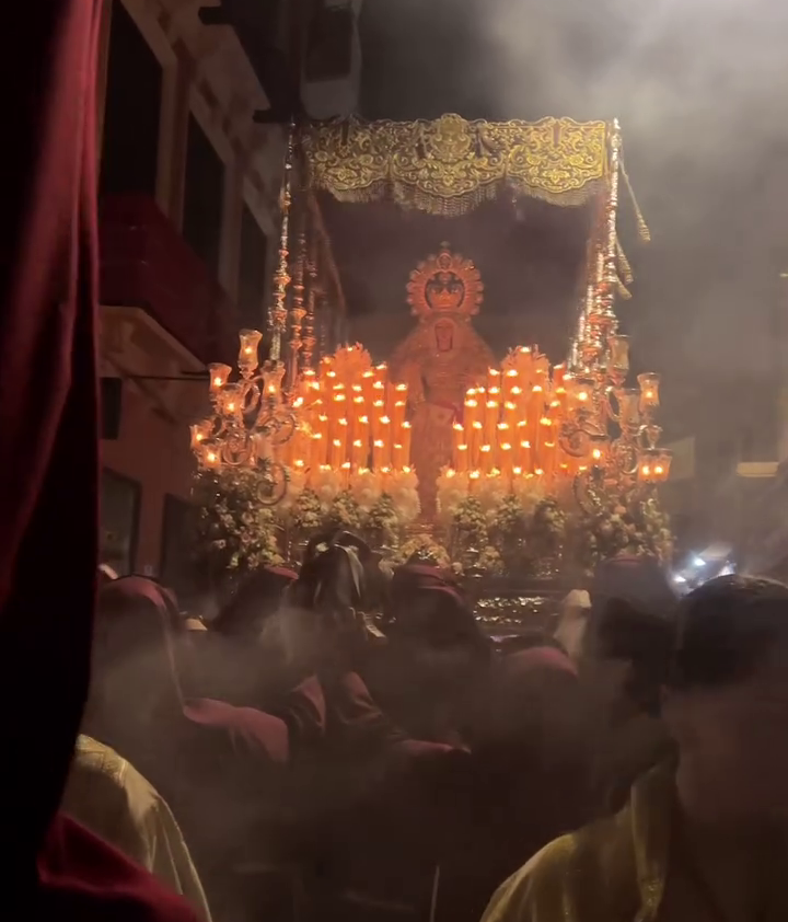 Alejandra Rubio comparte imágenes de la procesión de María Santísima de la Salud