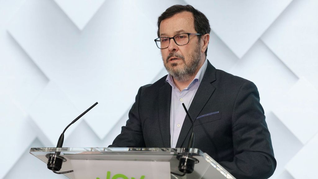 El portavoz de Vox, José Antonio Fúster tras la reunión del Comité de Acción Política del partido.