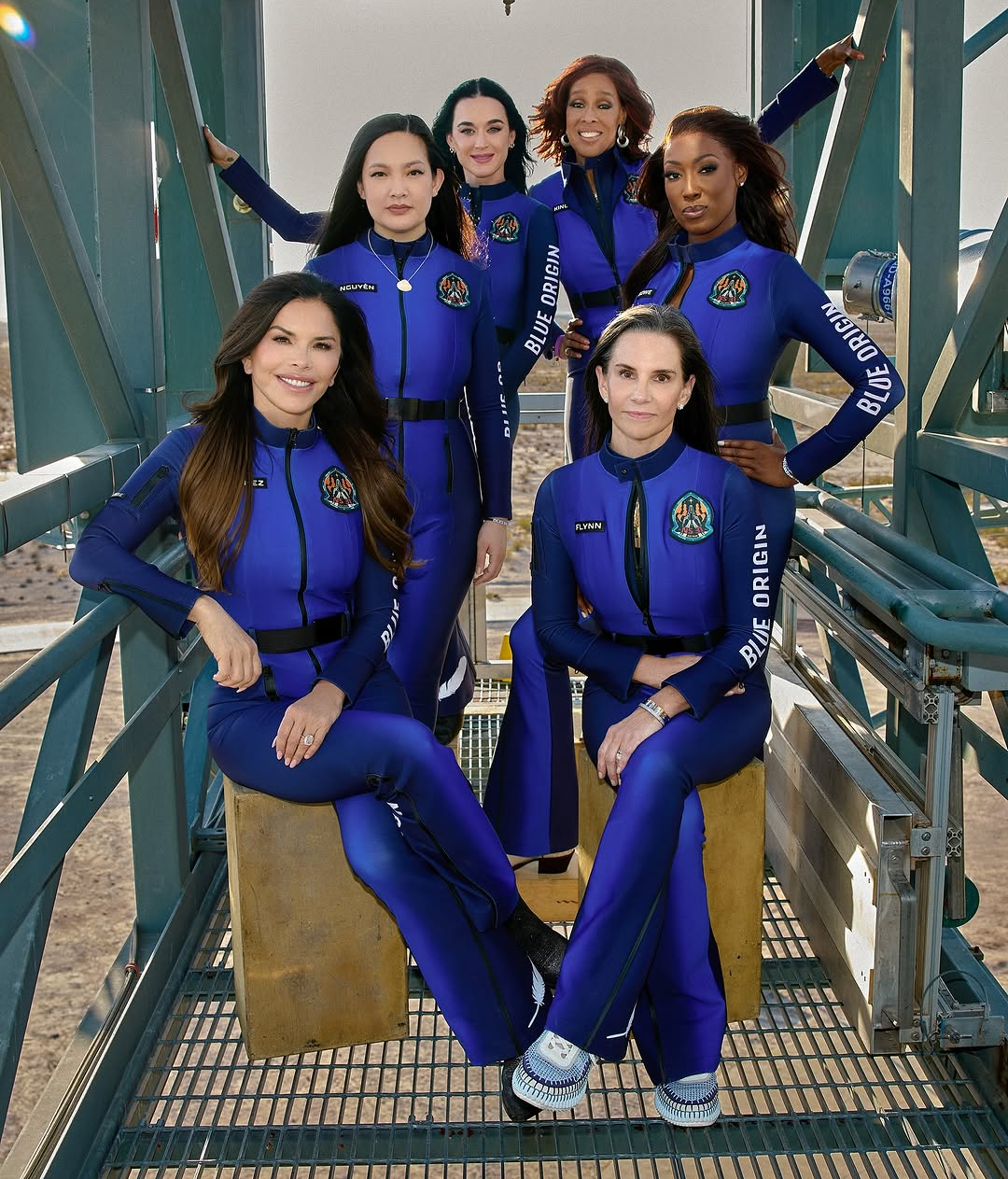 Katy Perry, Gayle King, Lauren Sánchez, Aisha Bowe, Amanda Nguyen y Kerianne Flynn.