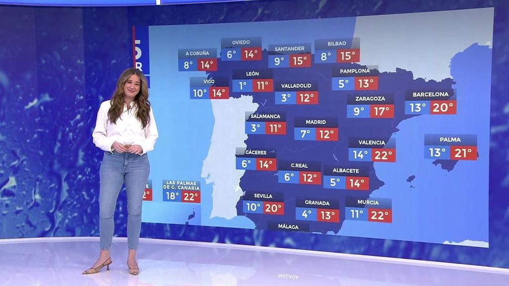 Rosemary Alker explica que la nieve llegará durante la jornada del martes a varias zonas de la península.