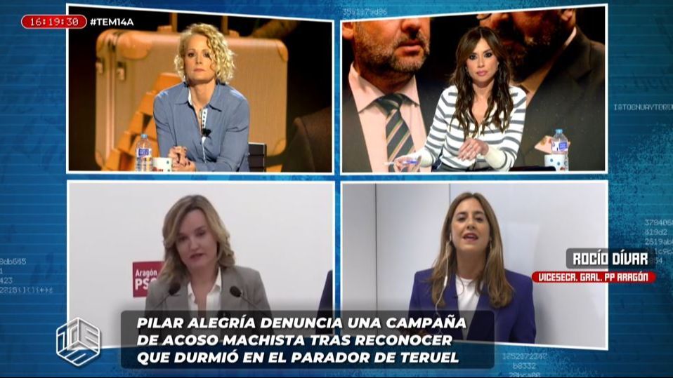 Tensión entre Zaida Cantero y Rocío Dívar en el plató de 'TEM' tras la denuncia de Pilar Alegría de una campaña de acoso machista