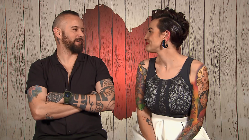 Carolina y Fabio durante su cita en 'First Dates'